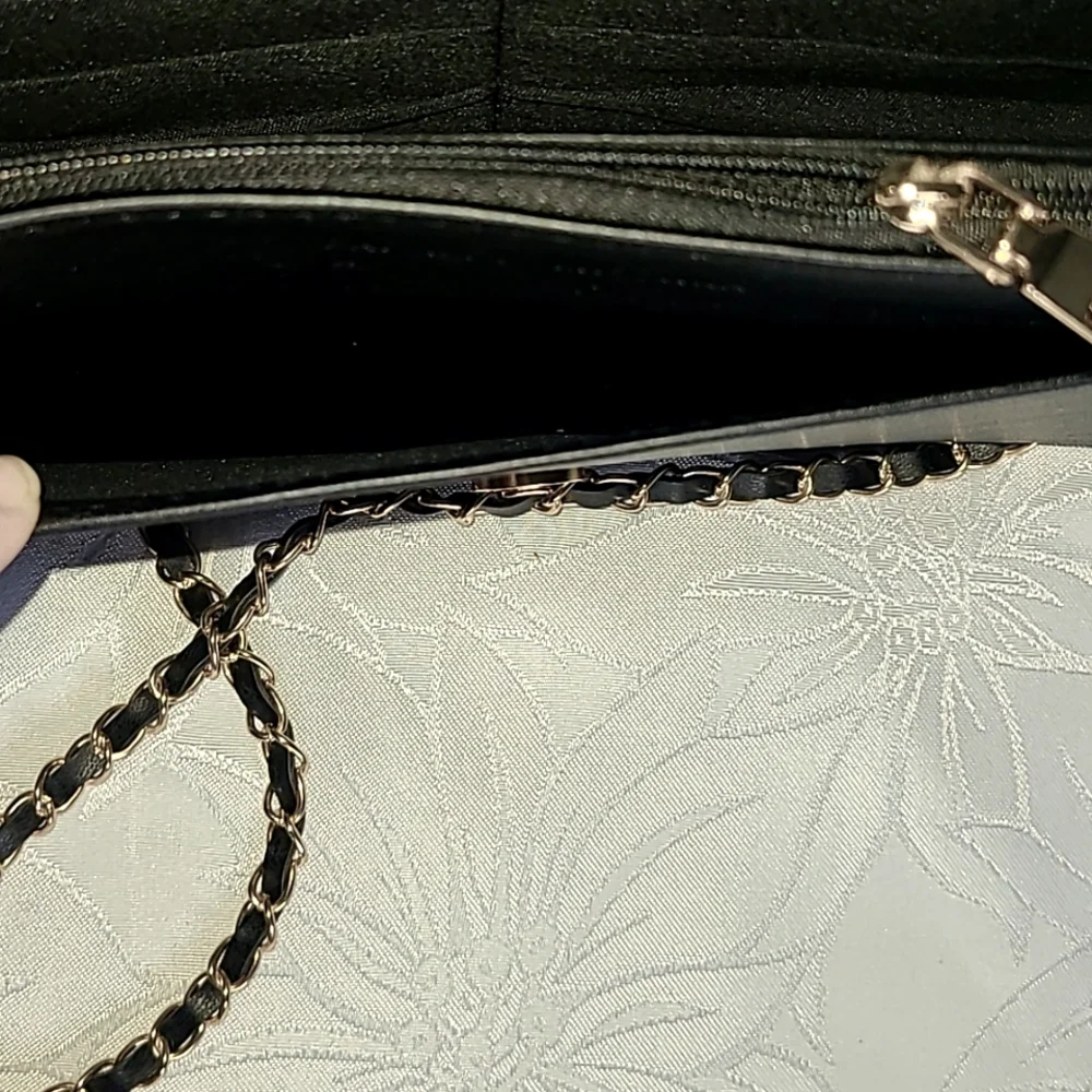 Badgley Mischka Black Crossbody Bag with Gold Accents - Picture 13 of 13
